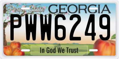 GA license plate PWW6249