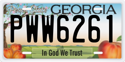 GA license plate PWW6261