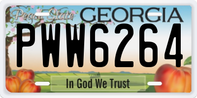 GA license plate PWW6264