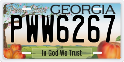 GA license plate PWW6267