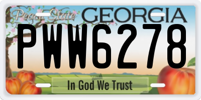 GA license plate PWW6278