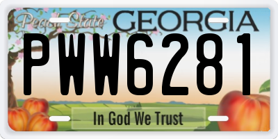 GA license plate PWW6281