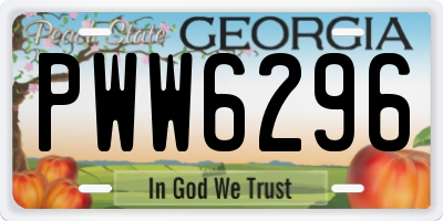 GA license plate PWW6296