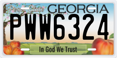 GA license plate PWW6324