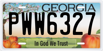 GA license plate PWW6327