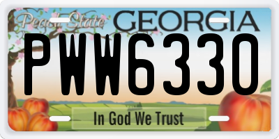 GA license plate PWW6330