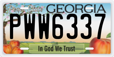 GA license plate PWW6337