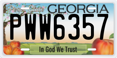GA license plate PWW6357
