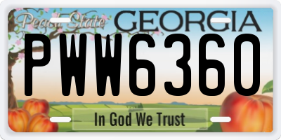 GA license plate PWW6360