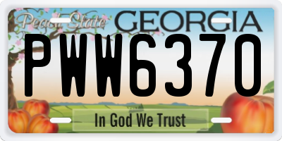 GA license plate PWW6370