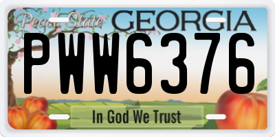 GA license plate PWW6376