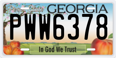 GA license plate PWW6378
