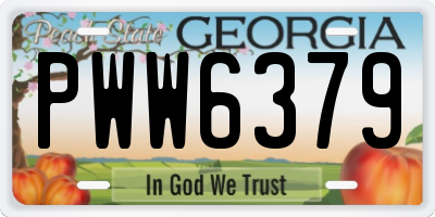 GA license plate PWW6379