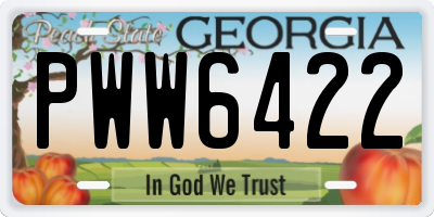 GA license plate PWW6422