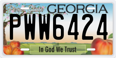 GA license plate PWW6424