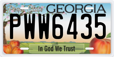 GA license plate PWW6435