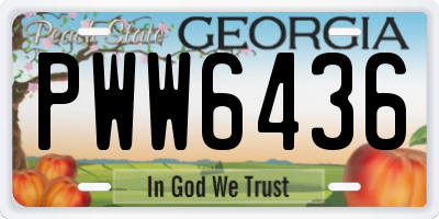 GA license plate PWW6436