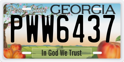 GA license plate PWW6437