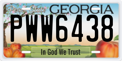 GA license plate PWW6438
