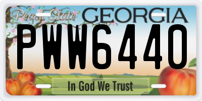 GA license plate PWW6440