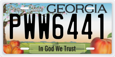 GA license plate PWW6441