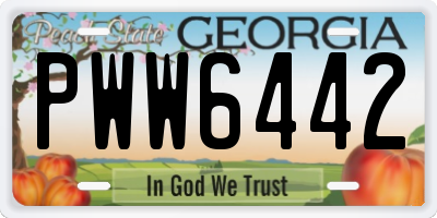 GA license plate PWW6442