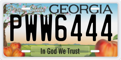 GA license plate PWW6444