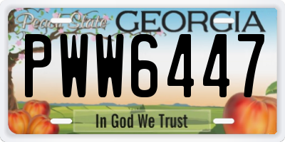 GA license plate PWW6447