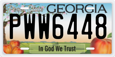 GA license plate PWW6448