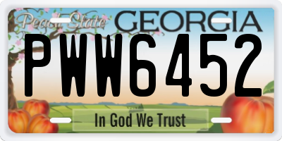 GA license plate PWW6452