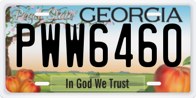 GA license plate PWW6460
