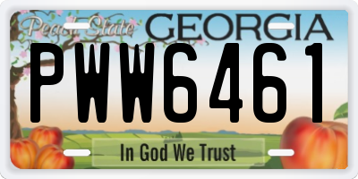GA license plate PWW6461