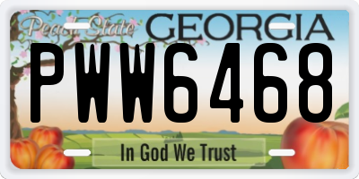 GA license plate PWW6468
