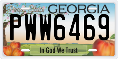 GA license plate PWW6469