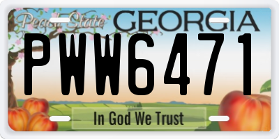 GA license plate PWW6471