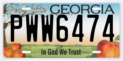 GA license plate PWW6474