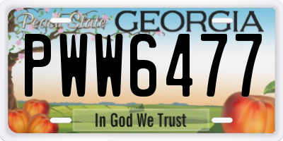 GA license plate PWW6477