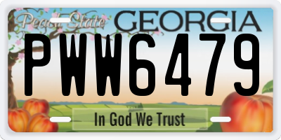 GA license plate PWW6479