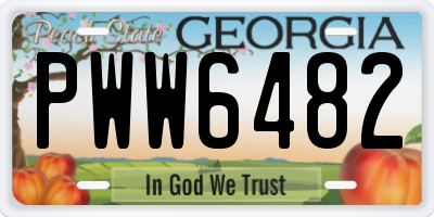GA license plate PWW6482