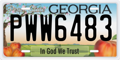 GA license plate PWW6483