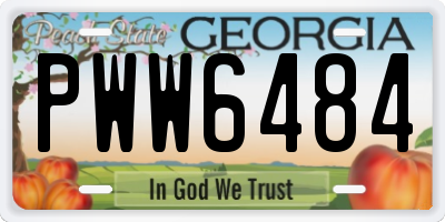 GA license plate PWW6484