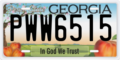 GA license plate PWW6515