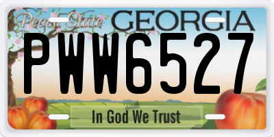 GA license plate PWW6527