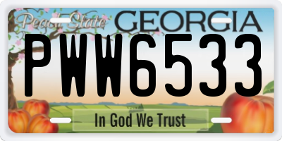 GA license plate PWW6533