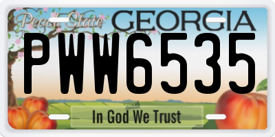 GA license plate PWW6535