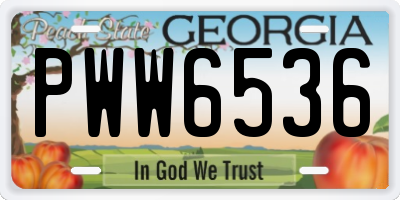 GA license plate PWW6536