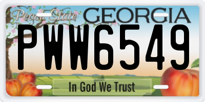 GA license plate PWW6549