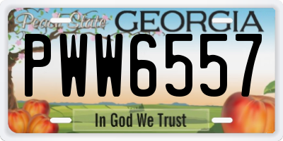 GA license plate PWW6557