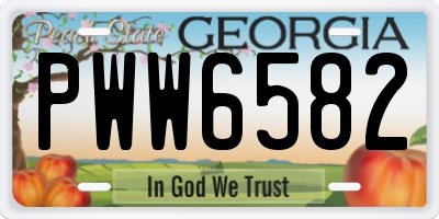 GA license plate PWW6582