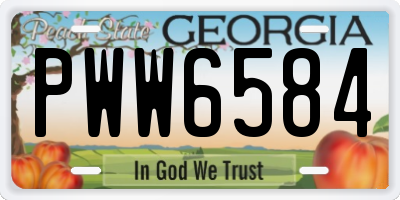 GA license plate PWW6584